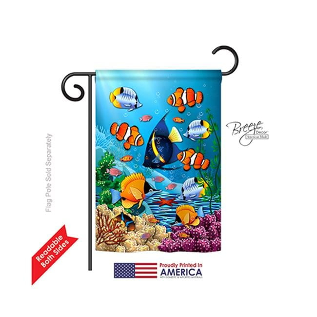 Breeze Decor 57030 Beach & Nautical Coral Life 2-Sided Impression Garden Flag - 13 x 18.5 in.