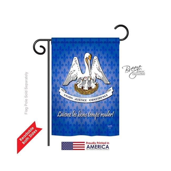 Breeze Decor 58083 States Louisiana 2-Sided Impression Garden Flag - 13 x 18.5 in.