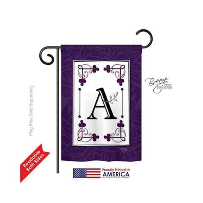 Breeze Decor 80001 Classic A Monogram 2-Sided Impression Garden Flag - 13 x 18.5 in.