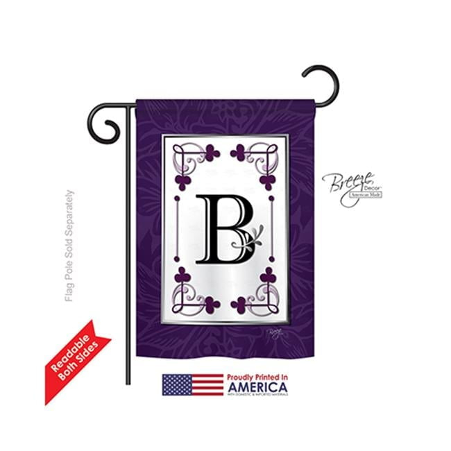 Breeze Decor 80002 Classic B Monogram 2-Sided Impression Garden Flag - 13 x 18.5 in.