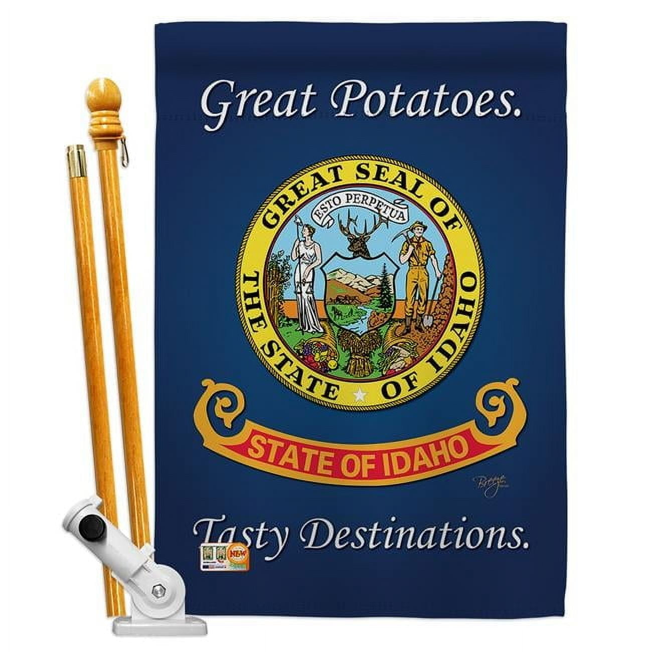 Breeze Decor Double Sided 40'' H x 28'' W Polyester Flag Set