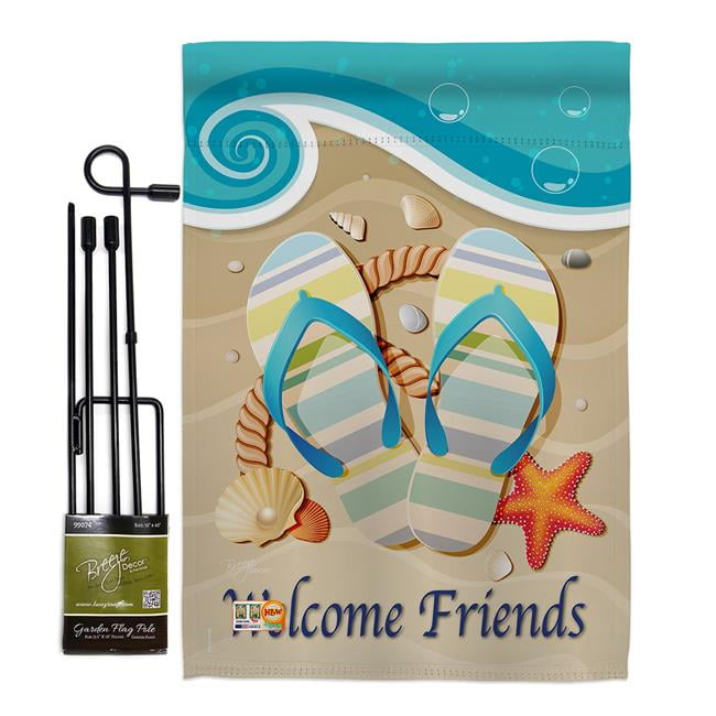 Breeze Decor Double Sided 18.5'' H x 13'' W Polyester Flag Set