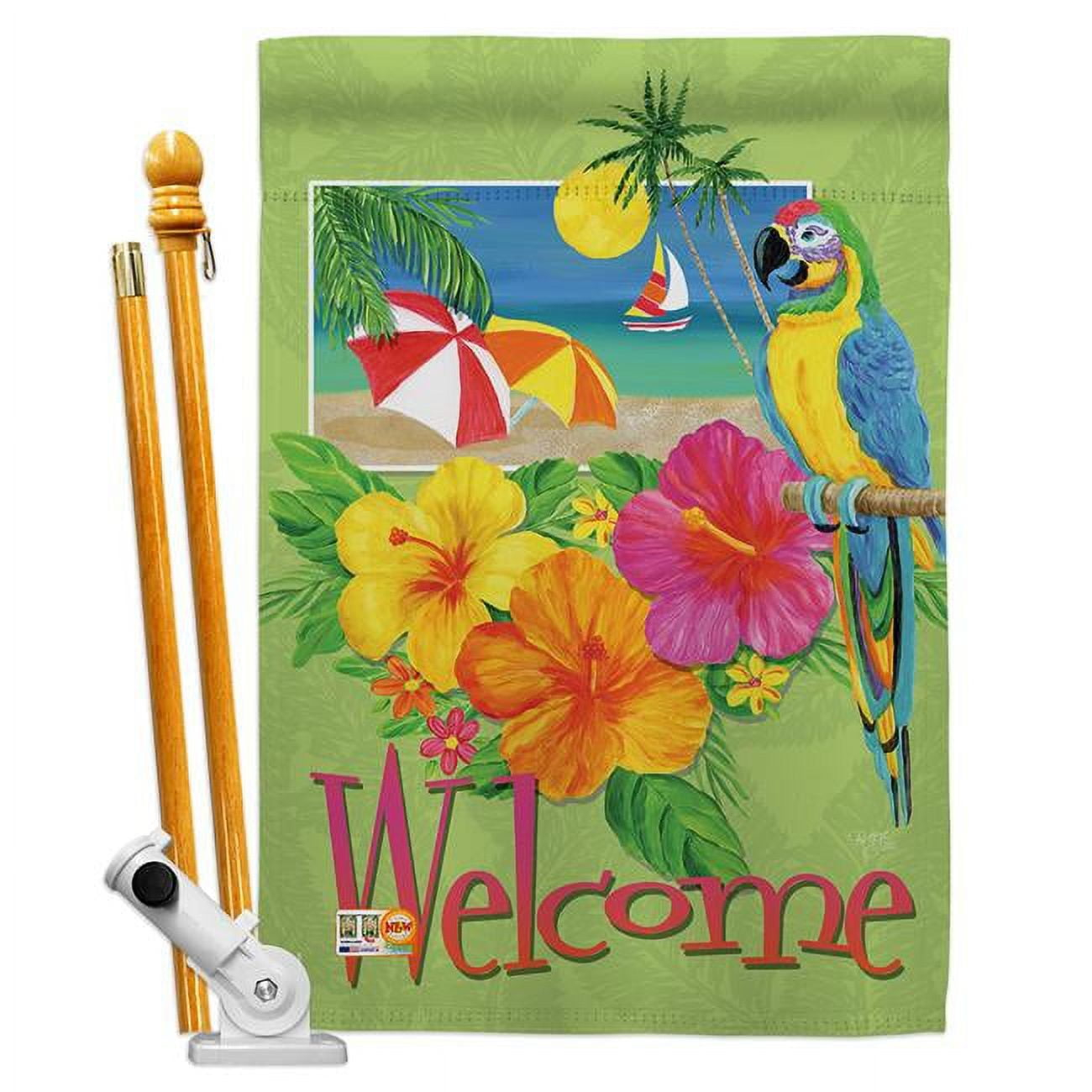 Breeze Decor Double Sided 40.00'' H x 28.00'' W Polyester Flag Set