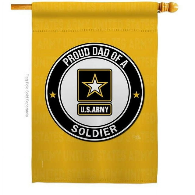 Breeze Decor H108515-BO Proud Dad Soldier House Flag Armed Forces Army 28 x 40 in. Double-Sided Decorative Vertical Flags for Decoration Banner Garden Yard Gift