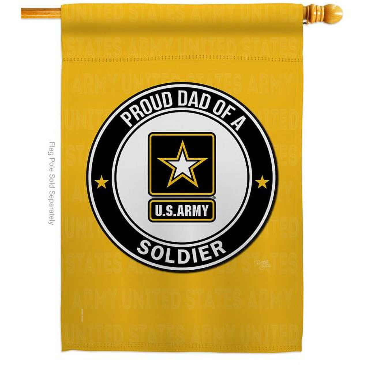 Breeze Decor H108515-BO Proud Dad Soldier House Flag Armed Forces Army 28 x 40 in. Double-Sided Decorative Vertical Flags for Decoration Banner Garden Yard Gift
