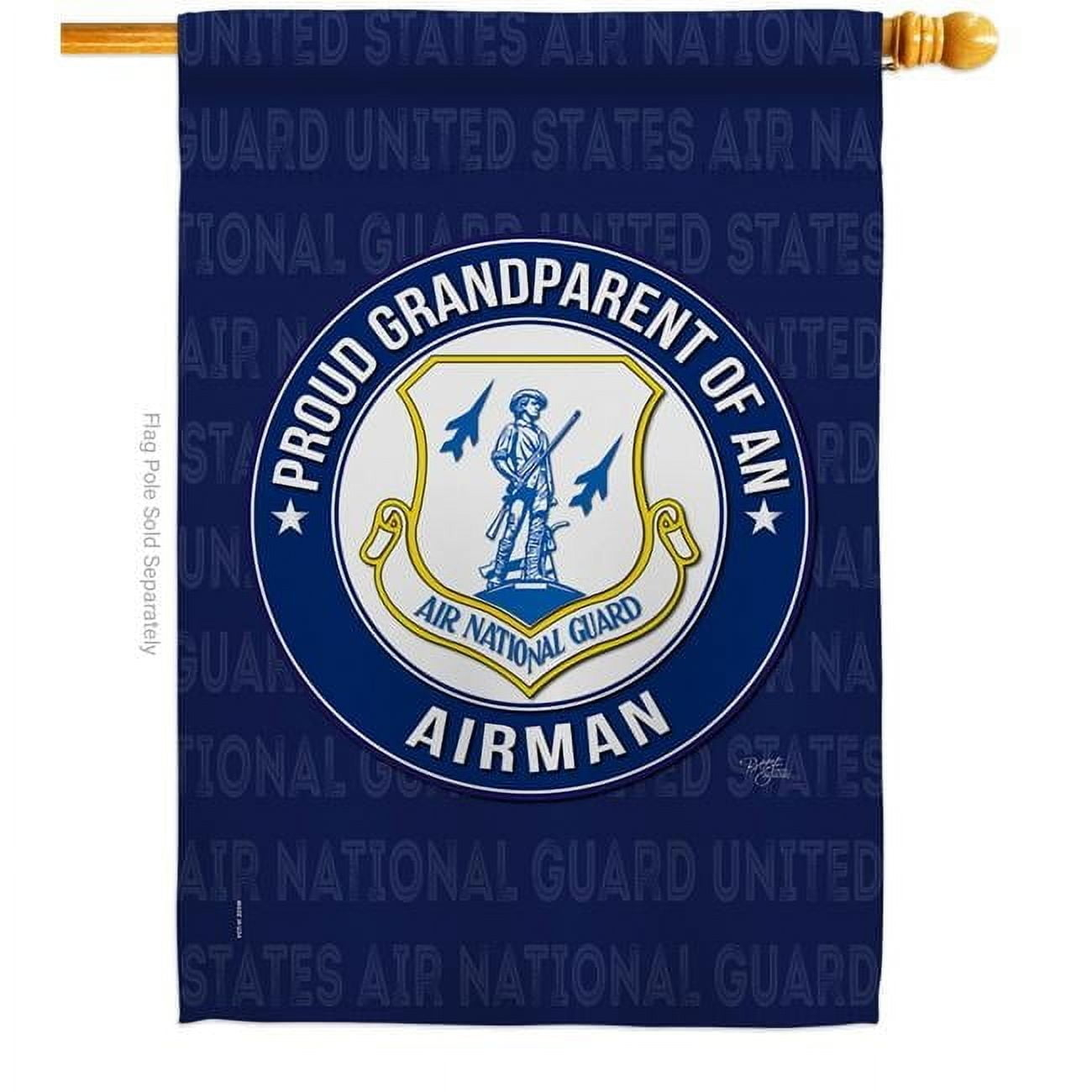 Breeze Decor H108552-BO Air Force Proud Grandparent Airman House Flag Armed Forces National Guard 28 x 40 in. Double-Sided Decorative Vertical Flags for Decoration Banner Garden Yard Gift