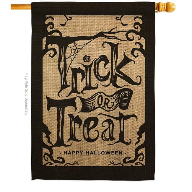Breeze Decor H112100-BO Halloween Trick House Flag Fall 28 x 40 in. Double-Sided Decorative Vertical Flags for Decoration Banner Garden Yard Gift