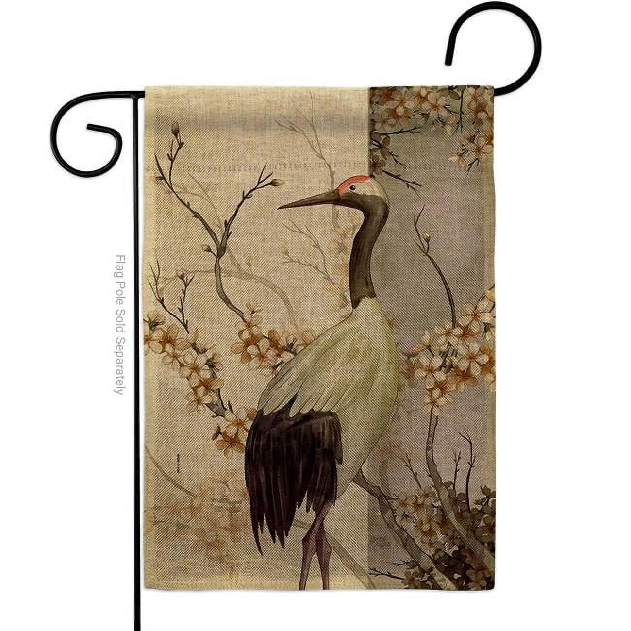 Red Crowned Crane Animals Bird 13 x 18.5. in. Double-Sided Decorative Vertical House Garden Flag for Decoration Banner Yard Gift