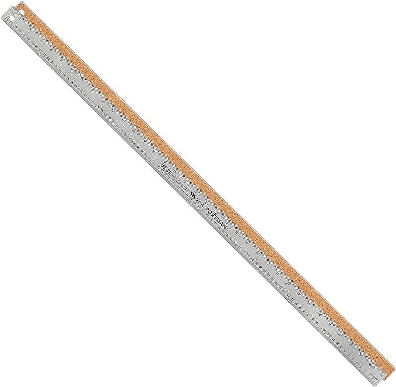 Breman Precision Metal Ruler 36 Inch - Stainless Steel Cork Back Metal Ruler - Premium Steel Straight Edge 36 inch Metal Ruler - Flexible Stainless Steel Ruler - Imperial and Metric Ruler