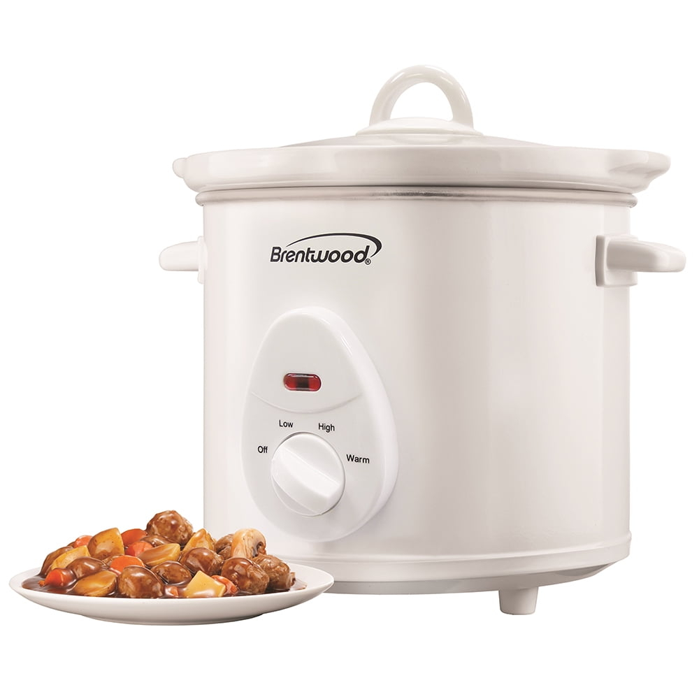 Brentwood SC-135W Kitchen 3 Quart Slow Cooker with Multiple Heat Settings, White