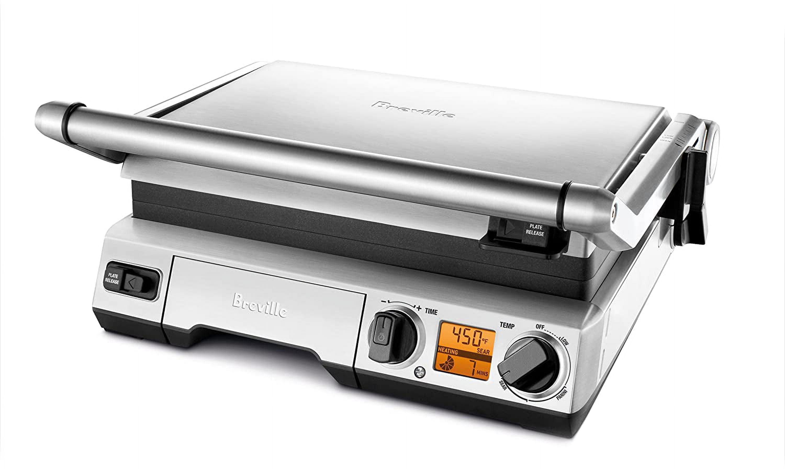 Breville BGR820XL Smart Grill, Electric Countertop Grill, Brushed Stainless Steel.
