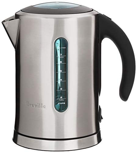 Breville 57oz Soft Top Pure Kettle Brushed Stainless Steel: Electric Water Boiler, BPA-Free, Automatic Shut-Off, 1.7L Capacity
