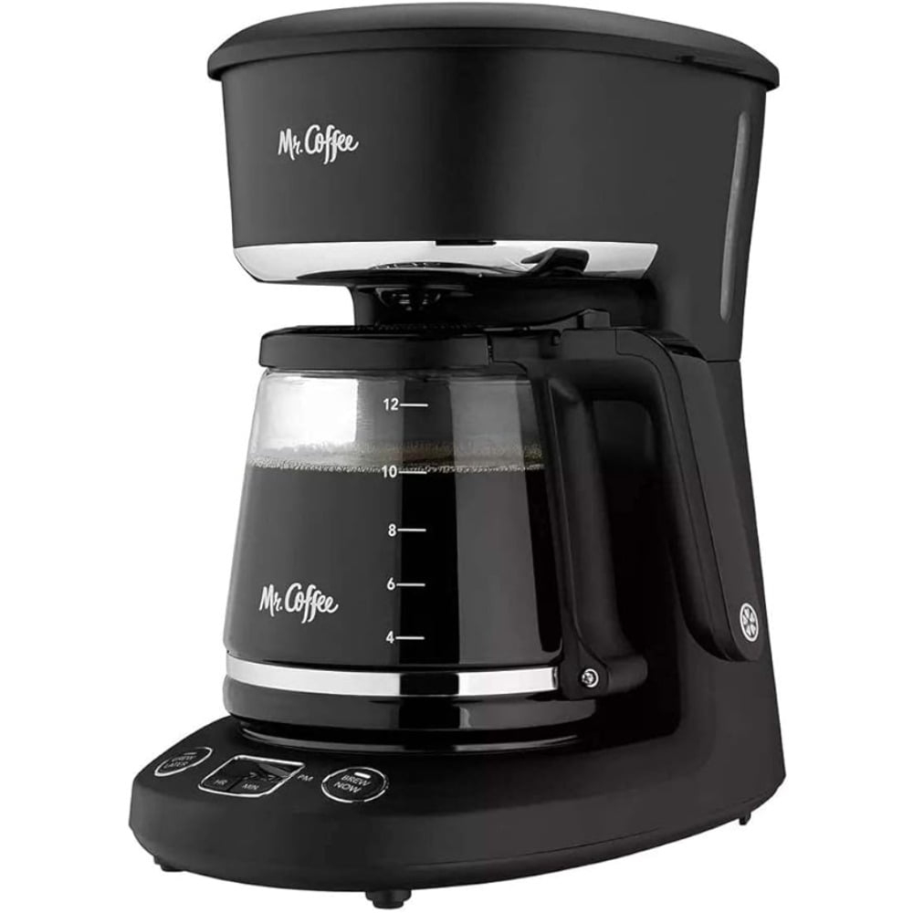 Mr. Coffee 12-Cup Programmable Coffeemaker, Brew Now or Later, Black