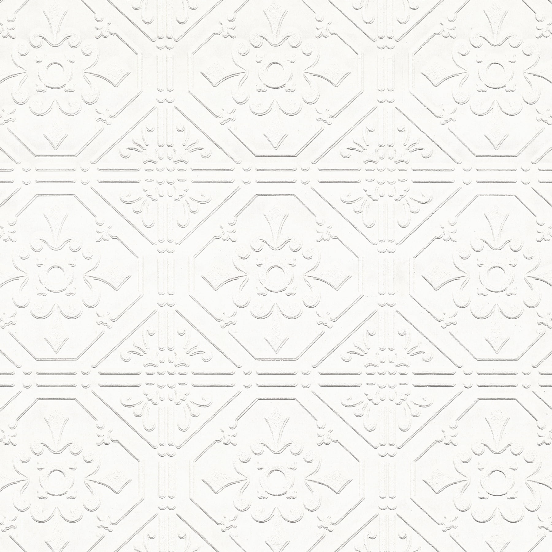 Brewster Home Fashions Brooklyn White Tin Paintable Wallpaper