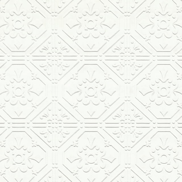 Brewster Home Fashions Brooklyn White Tin Paintable Wallpaper