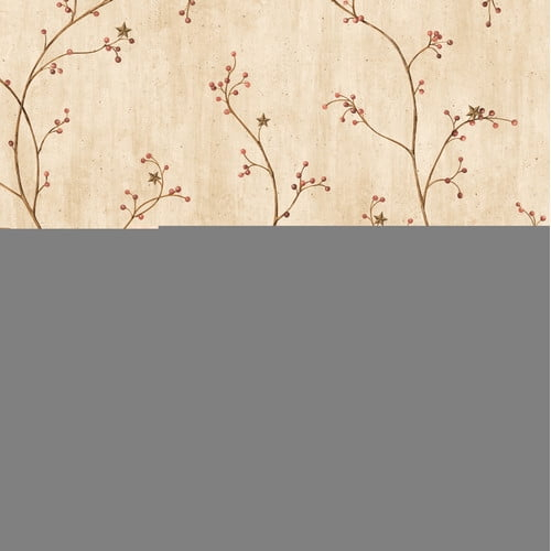 Brewster Home Fashions Pure Country Felicia Star Berry Vine 33' x 20.5'' Floral 3D Embossed Wallpaper