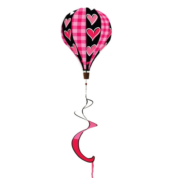 Briarwood Lane Valentineu2019s Hot Air Balloon Windsock Wind Twister 54x12 Hearts Deluxe For Valentineu2019s Balloon