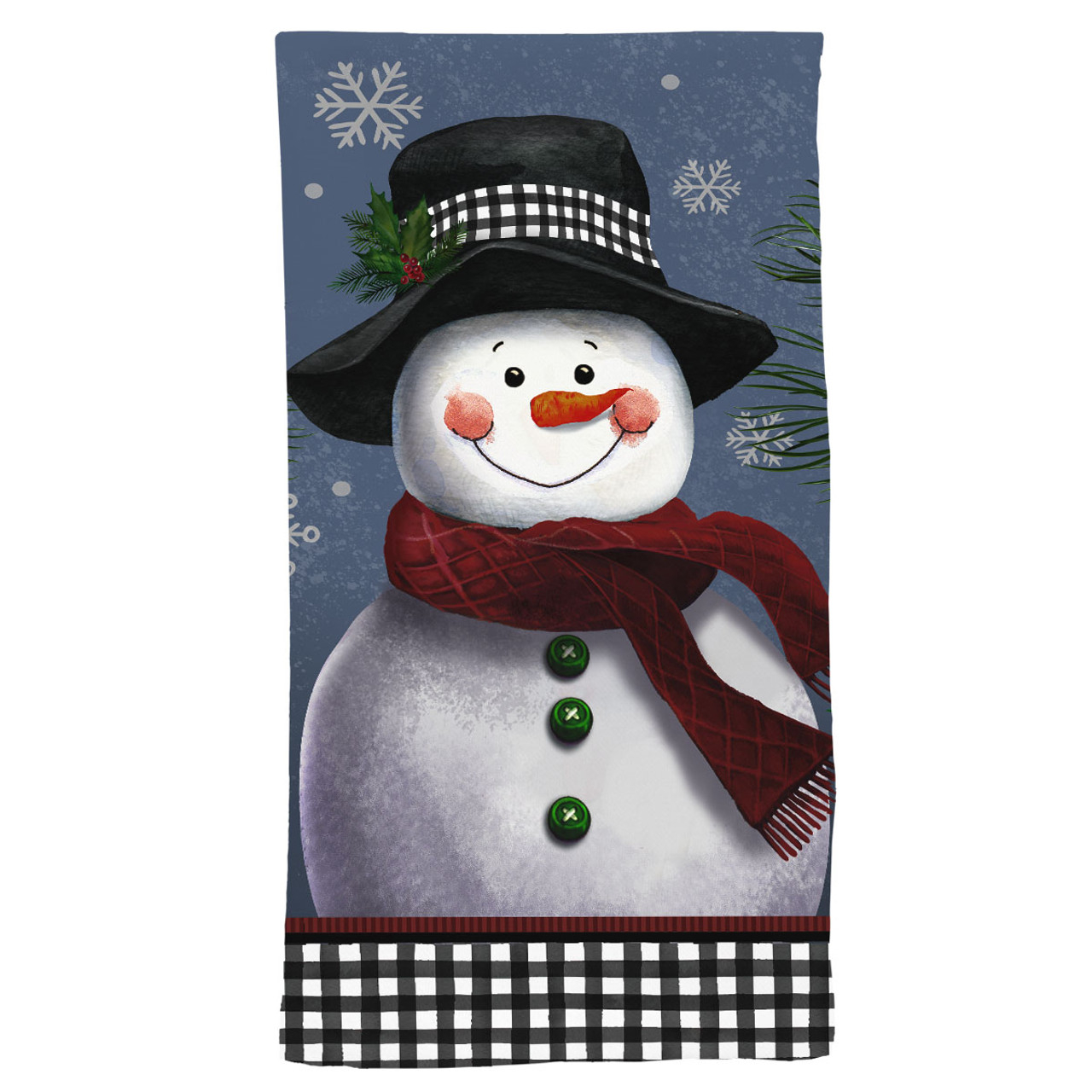 Briarwood Lane Winter Hand Towel 26x18 Smiling Snowman Hand For Winter Towel