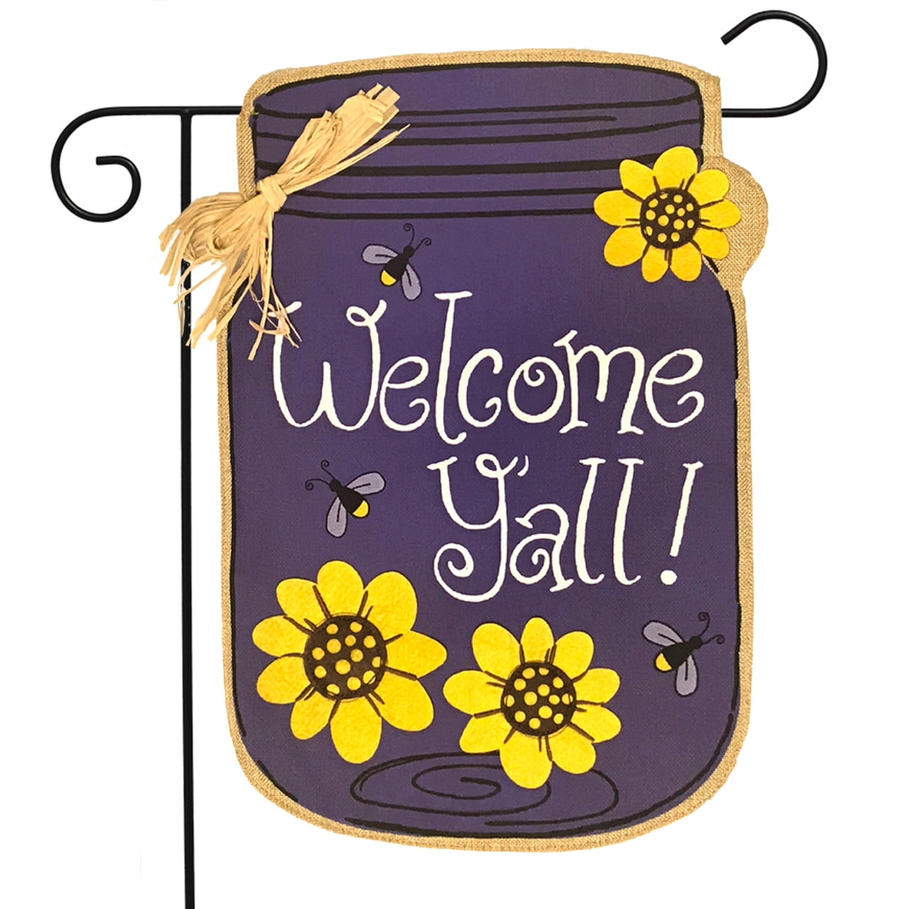 Briarwood Lane Welcome Y'all Jar Burlap Spring Garden Flag