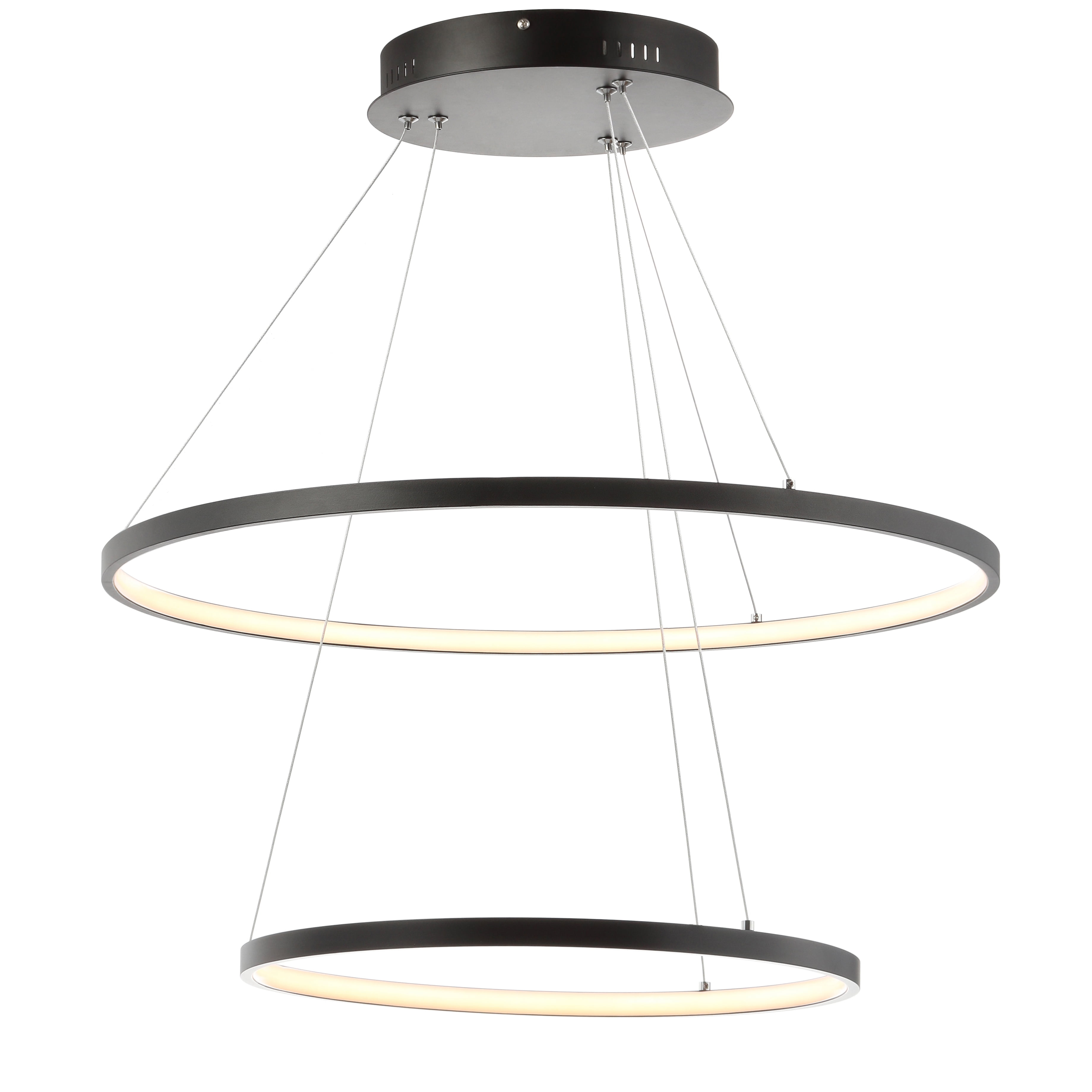 Brice 24" Round Integrated LED Metal Pendant, Matte Black
