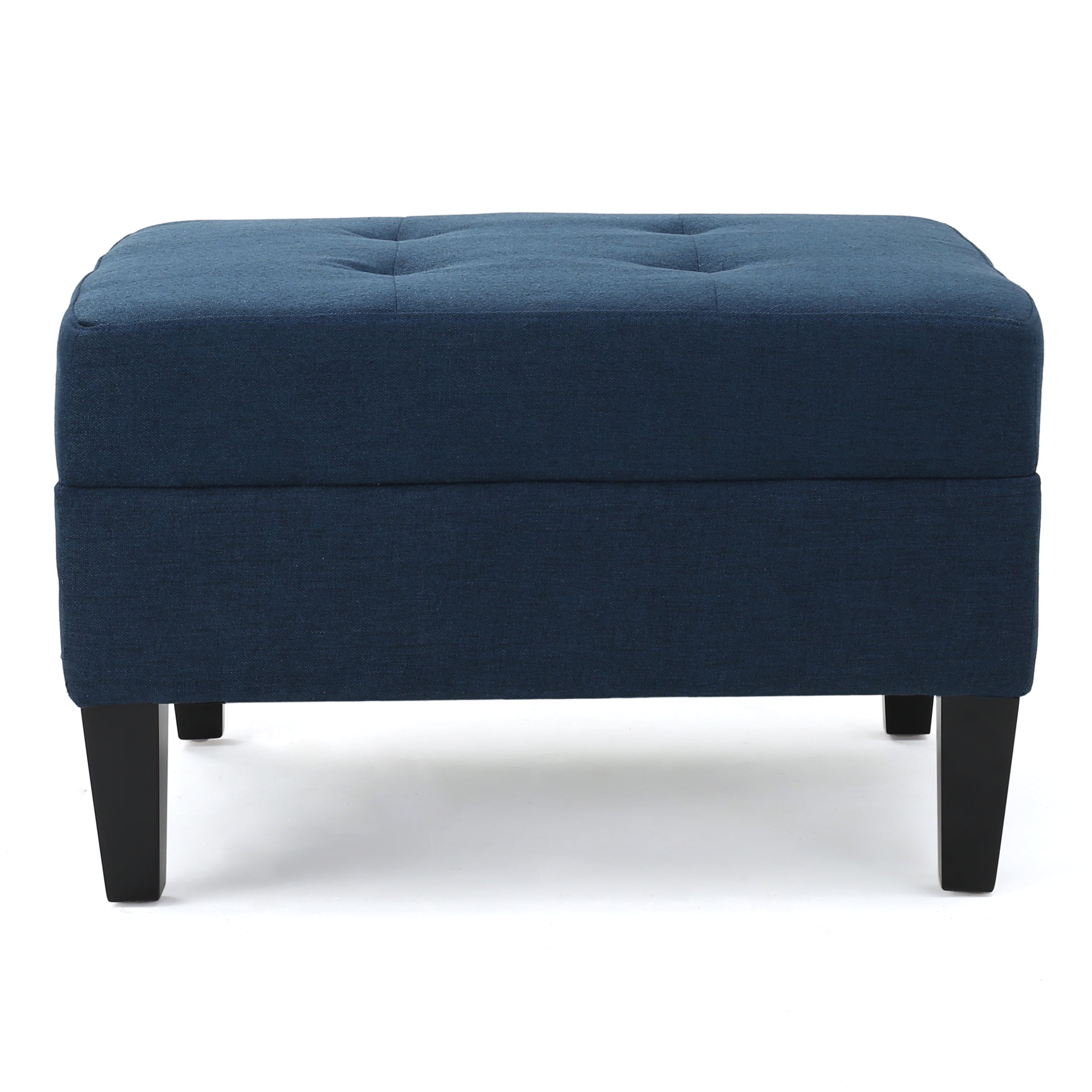 Bridger Mid-Century Ottoman, Dark Blue