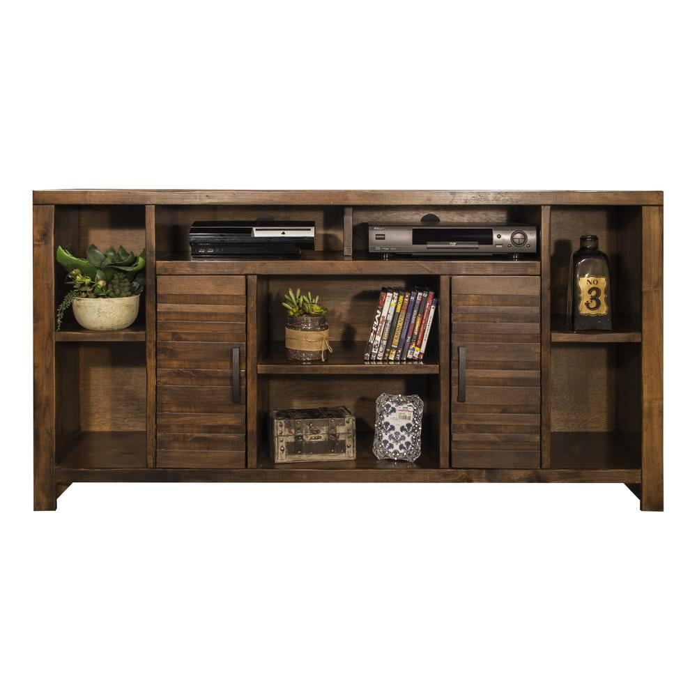 Bridgevine Home 64 inch TV Stand Console for TVs up to 70 inches, Whiskey Finish