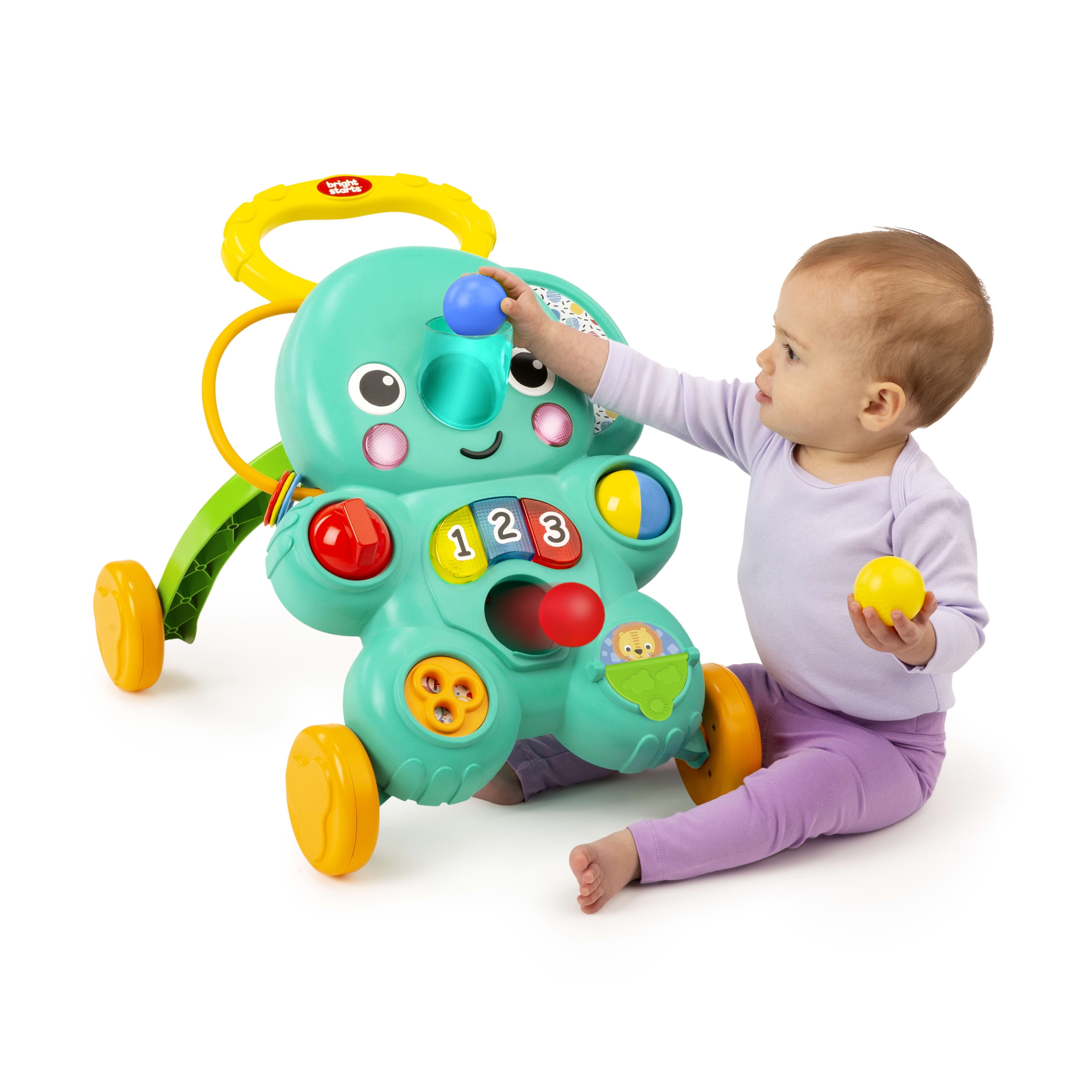 Bright Starts Stroll 'n Roll 2-in-1 Ball Play Baby Walker Elephant