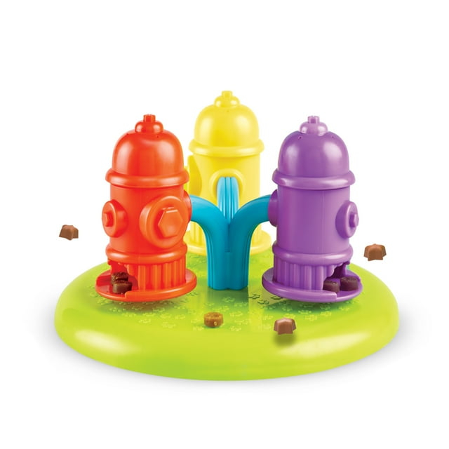 Brightkins Spinning Hydrants Dog Toy Treat Puzzle for Interactive Enrichment Training & Puppy Birthdays