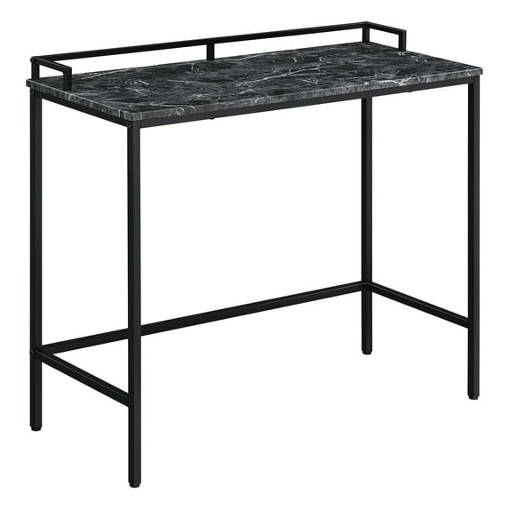 Brighton Console Table in Black Marble Engineered Wood Top and Black Frame