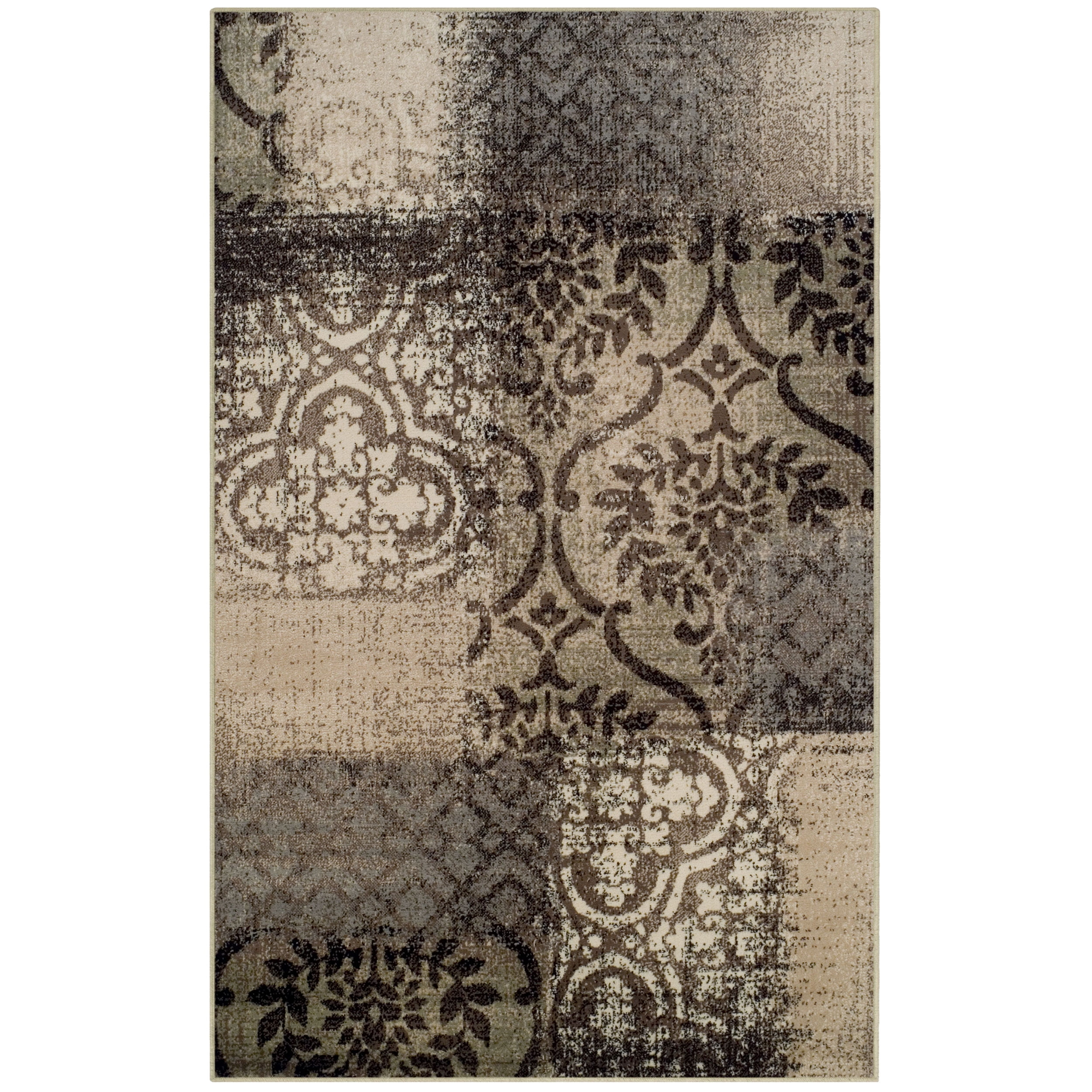 Bristol Abstract Damask Indoor Area Rug by Blue Nile Nills - 8' x 10', Beige-Brown