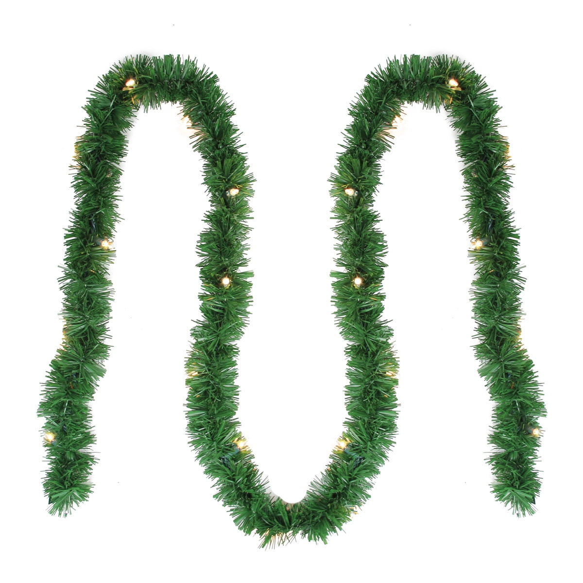 Brite Star 12-Foot Christmas Garland with Clear Lights - Perfect for Indoor or Outdoor Fireplace Mantle Decor, Kitchen Light, or Christmas Decorations Tree - Pre-lit Pine Garland For Holiday