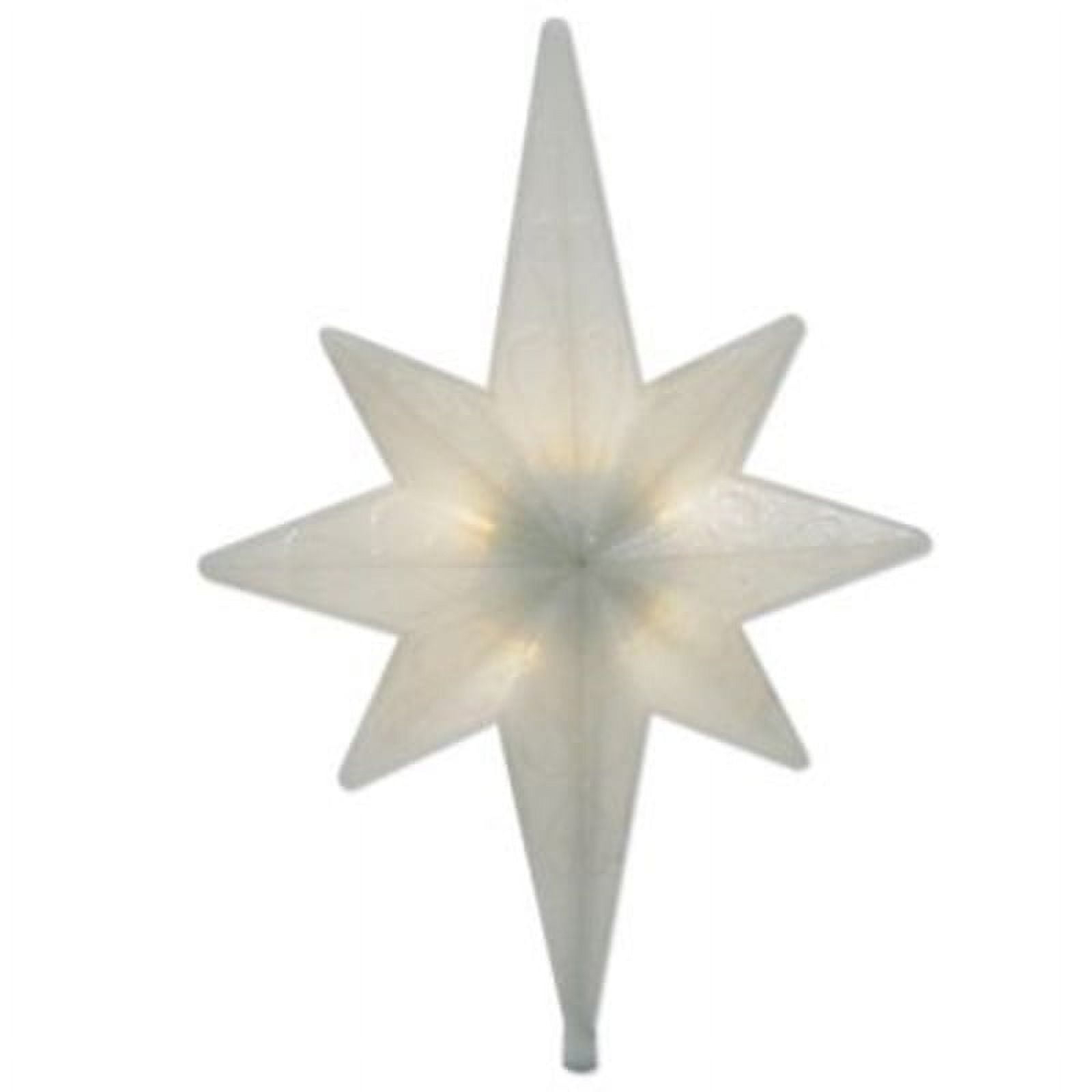 Brite Star LED Lighted Winter Frost Bethlehem Star Christmas Tree Topper - 14.5"  - Warm White Light