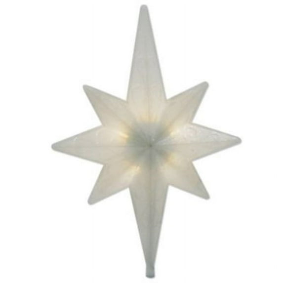 Brite Star LED Lighted Winter Frost Bethlehem Star Christmas Tree Topper - 14.5"  - Warm White Light