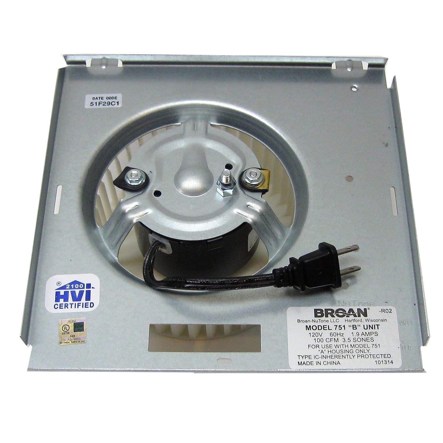 97017705 Motor Assembly for NuTone, 97017705 Bathroom Exhaust Fan, Replacement for 8663RP 8664RP 671R 672R Broan 750 751 752 Fan Ventilation, Replaces 86933000/JA2B104N