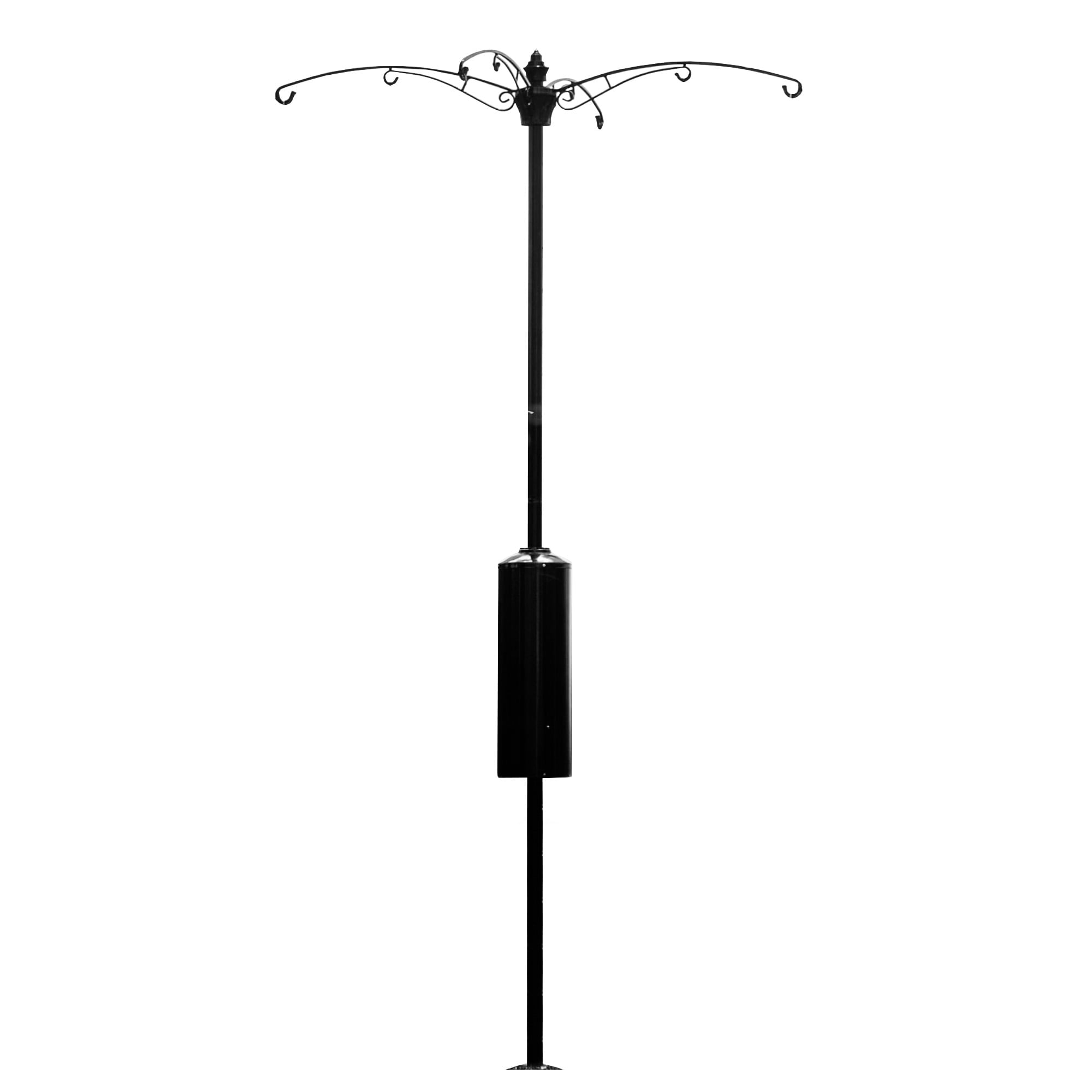 Brome Raccoon Buster Guardian Pole for Bird Feeders/Planters, w/Bullseye Level and Torque Bar, Heavy Duty, 1.5-inch Diameter, 8ft Installed, Black