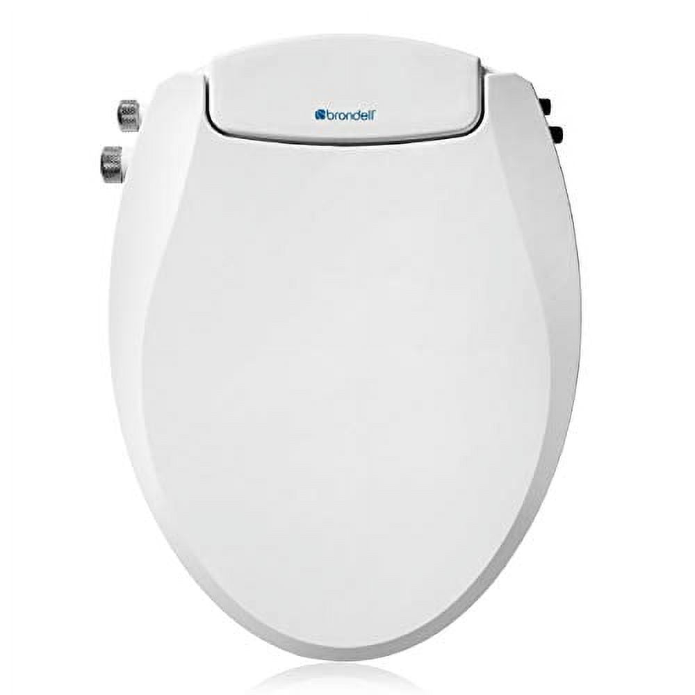 Brondell Bidet Toilet Seat Non-Electric Swash Ecoseat, Fits Elongated Toilets, White - Dual Nozzle System, Ambient Water Temperature - Bidet with Easy Installation