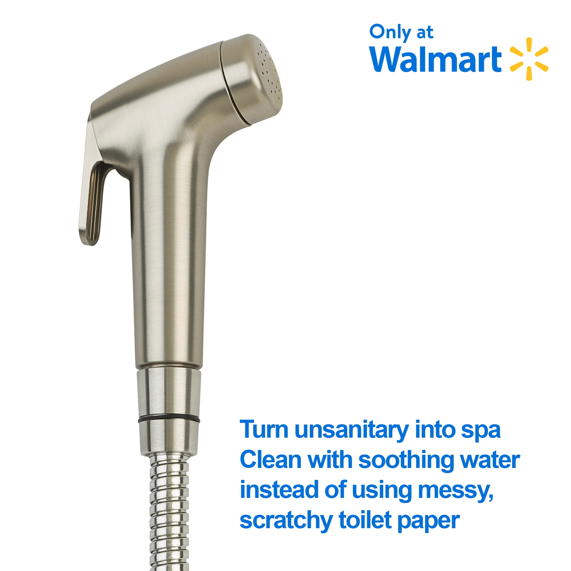 Brondell Rinslet Hand-Held Bidet in Brushed Nickel Finish, Silver