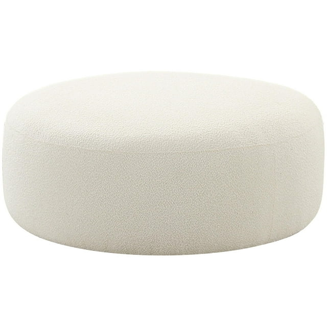 Broohah Cream Boucle Ottoman