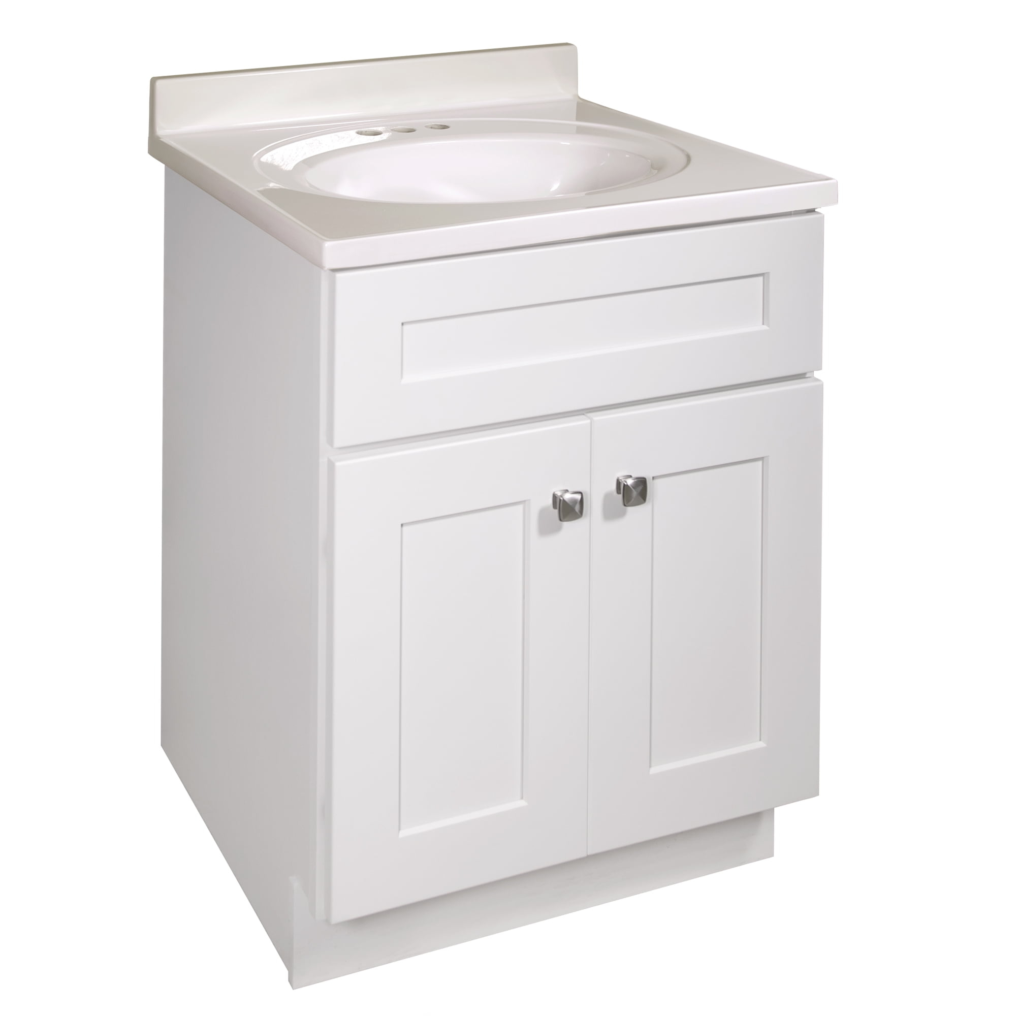 Brookings 25 Inch Bathroom Vanity with Top, Ready to Assemble, Sherwin Williams® White – Design House, 584870