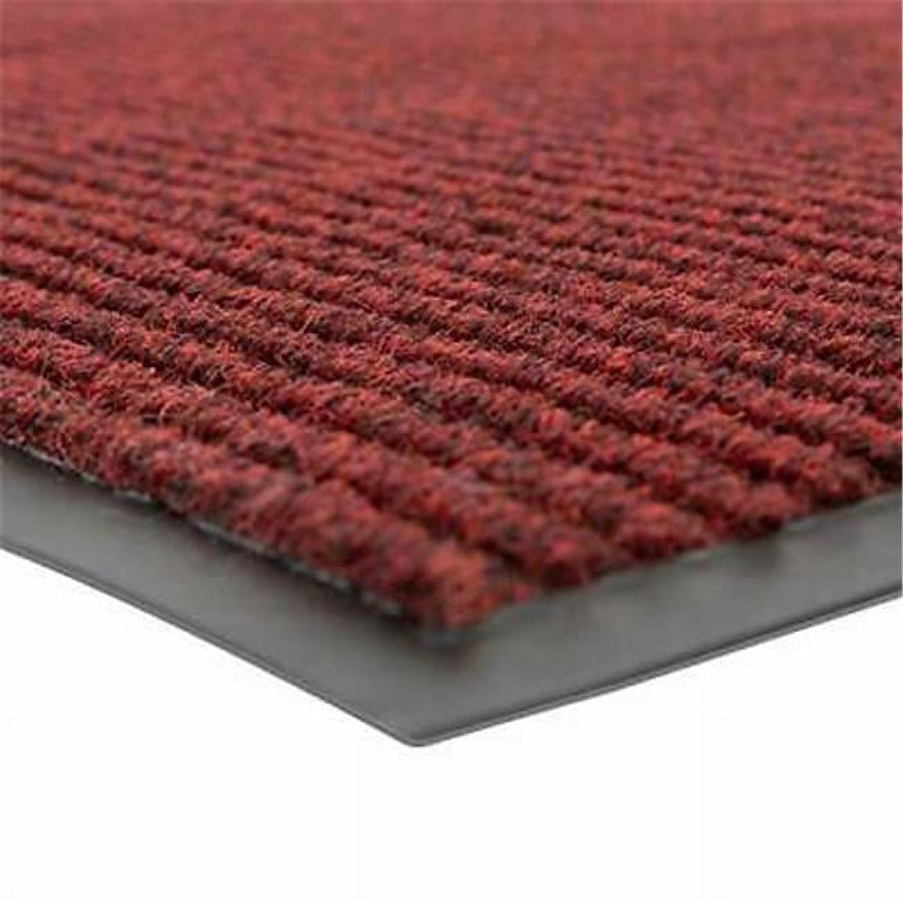 Brush Step® Low-Profile Scraper Entrance Mat, 5/16 in x 3 ft W x 5 ft L, Needle-Punched Yarn, Vinyl Backing, Red/Black