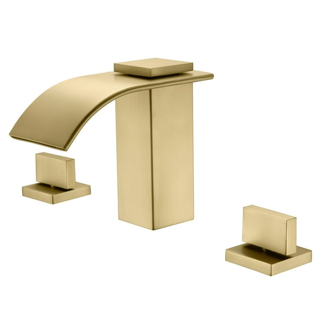 Brushed Gold 8-Inch Widespread Double Handle Bathroom Faucet