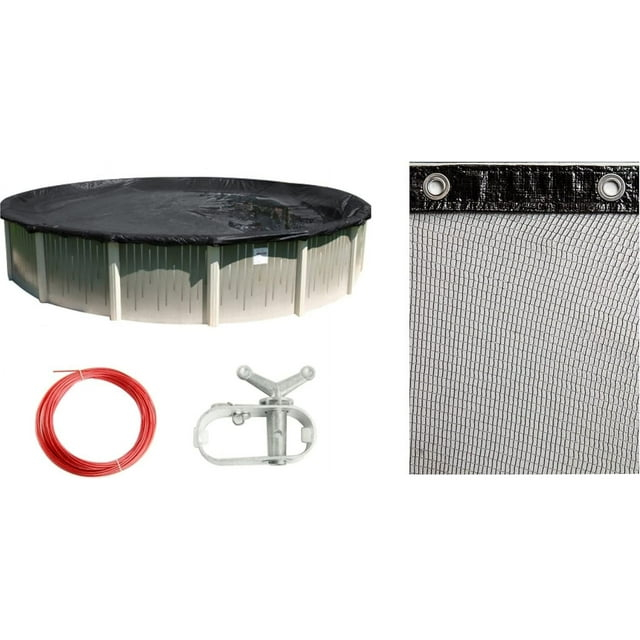 Buffalo Blizzard 24' Round Deluxe Blue/Black Winter Cover for Swimming Pool