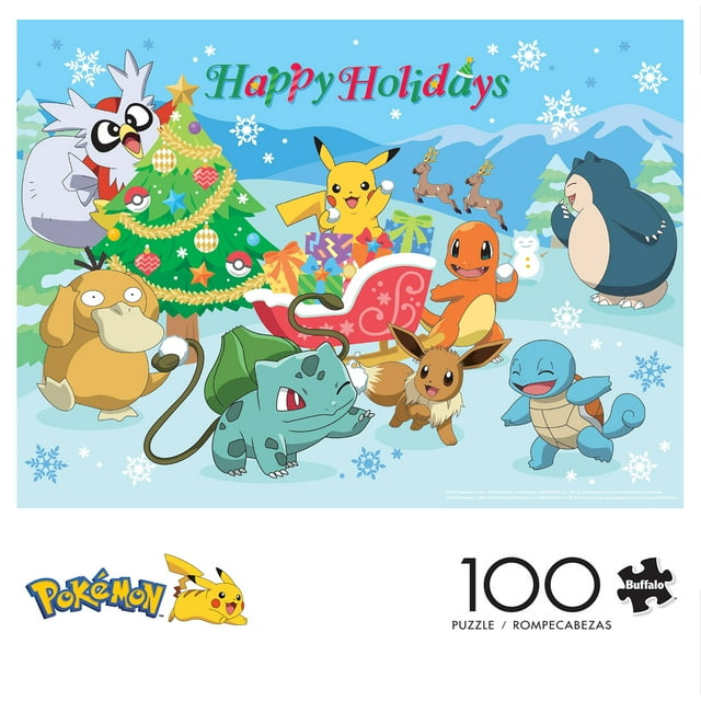 Buffalo Games 100-Piece Pokemon Happy Holidays Jigsaw Puzzle