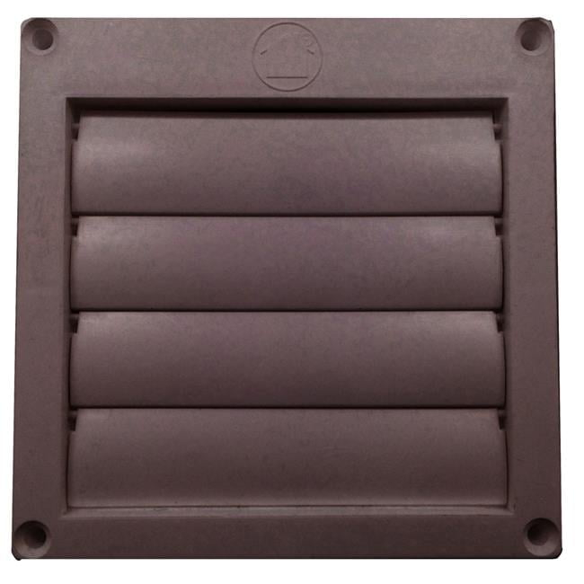 Builder's Best Plastic Rectangle Louvered Face Plate Free-Swinging Louvers - Brown