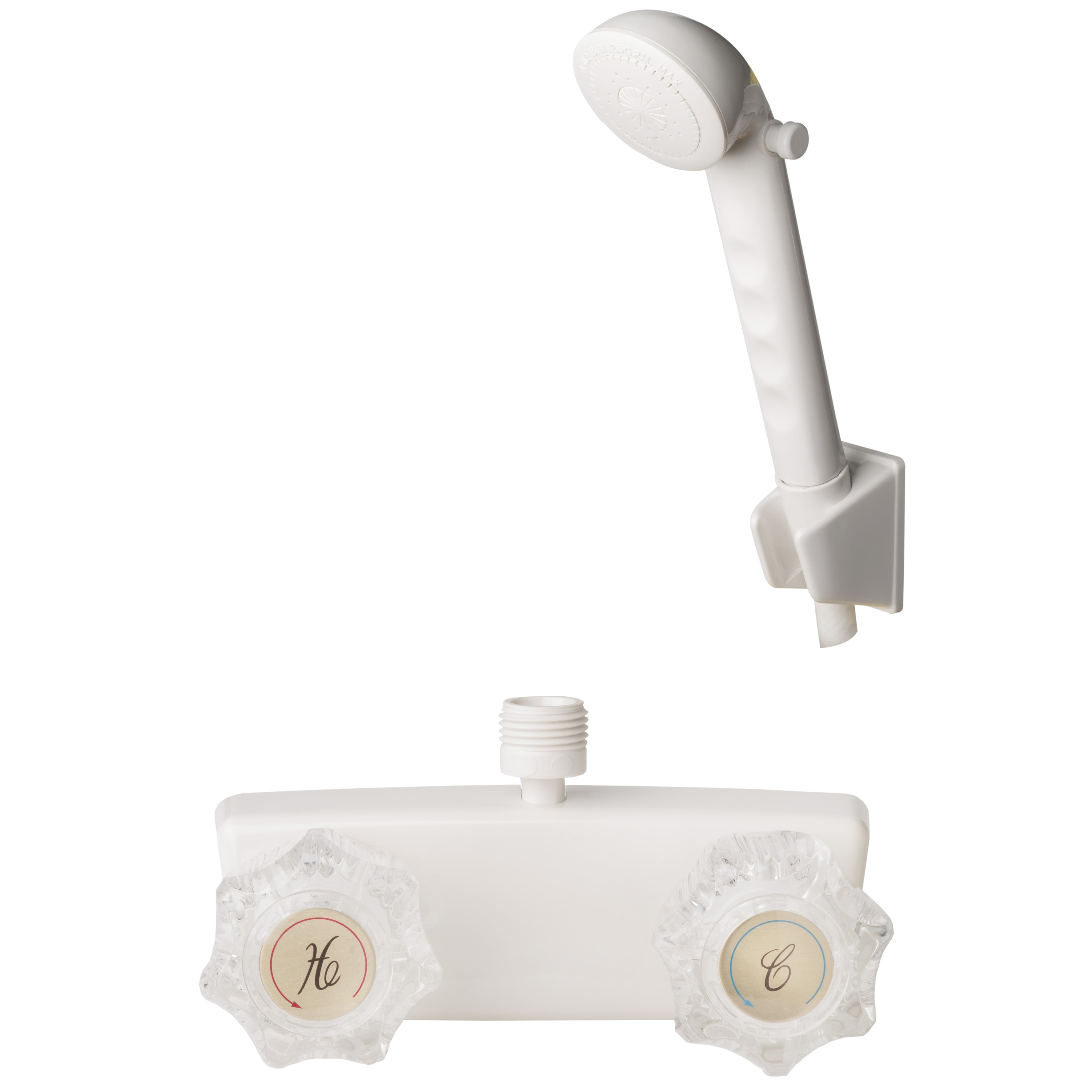 Laguna Brass RV/Motorhome Two Handle Non-Metallic Shower Diverter with Matching Hand Held Shower Set 3220AWT/4120WT