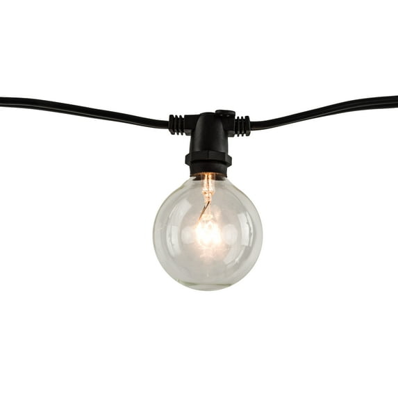Bulbrite 14’ Black String Light with 10 15W G16 Bulbs