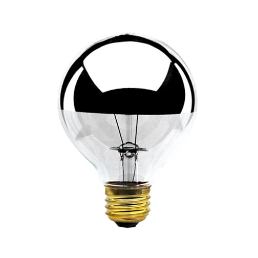 Bulbrite 100 Watt Dimmable Half Chrome G25 Incandescent Light Bulb with Medium (E26) Base, 2700K Warm White Light