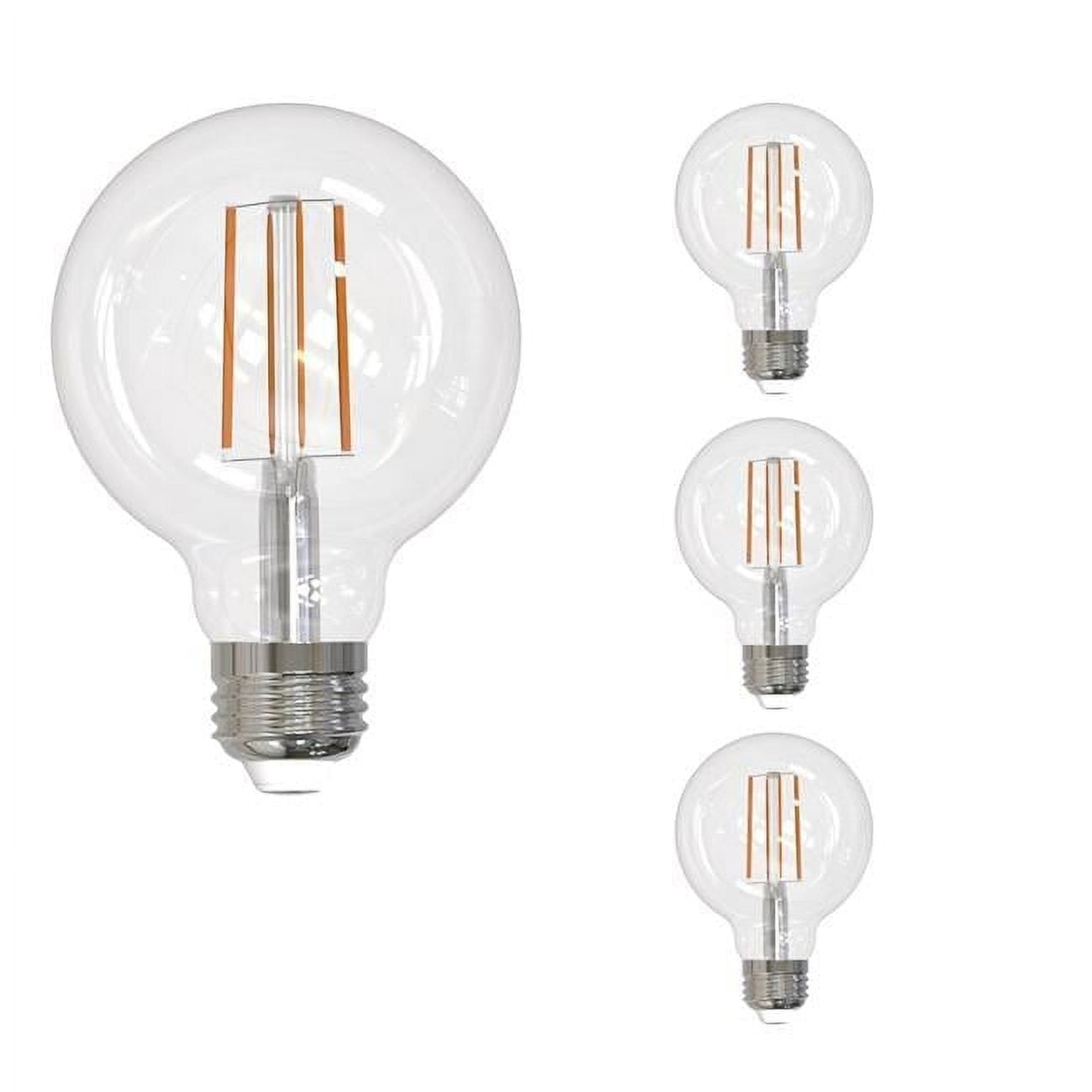 Bulbrite 862851 3000K 1400 Lumen 13 watt LED Filament Dimmable G25 Light Bulbs with a Clear & Medium E26 Base, Soft White - Pack of 4