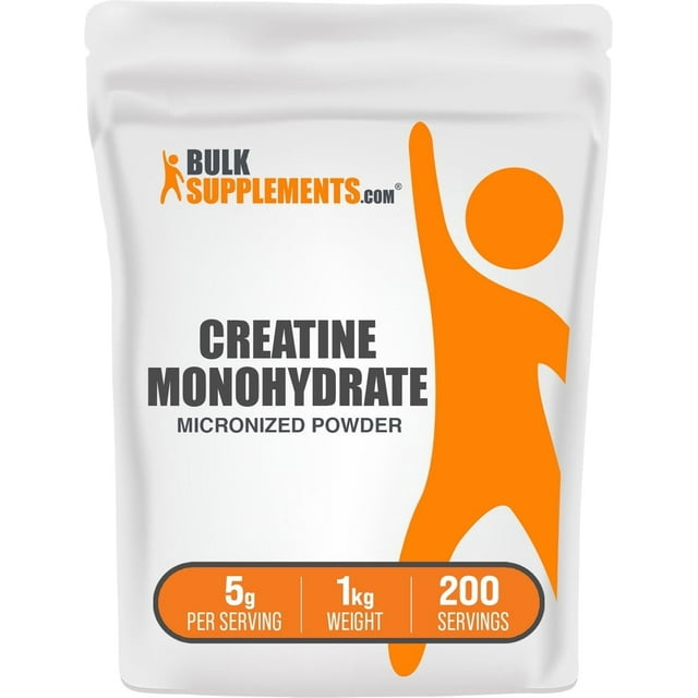 BulkSupplements Creatine Monohydrate Powder - Micronized, Pure Creatine, 5g per Serving, 1kg (2.2 lbs)