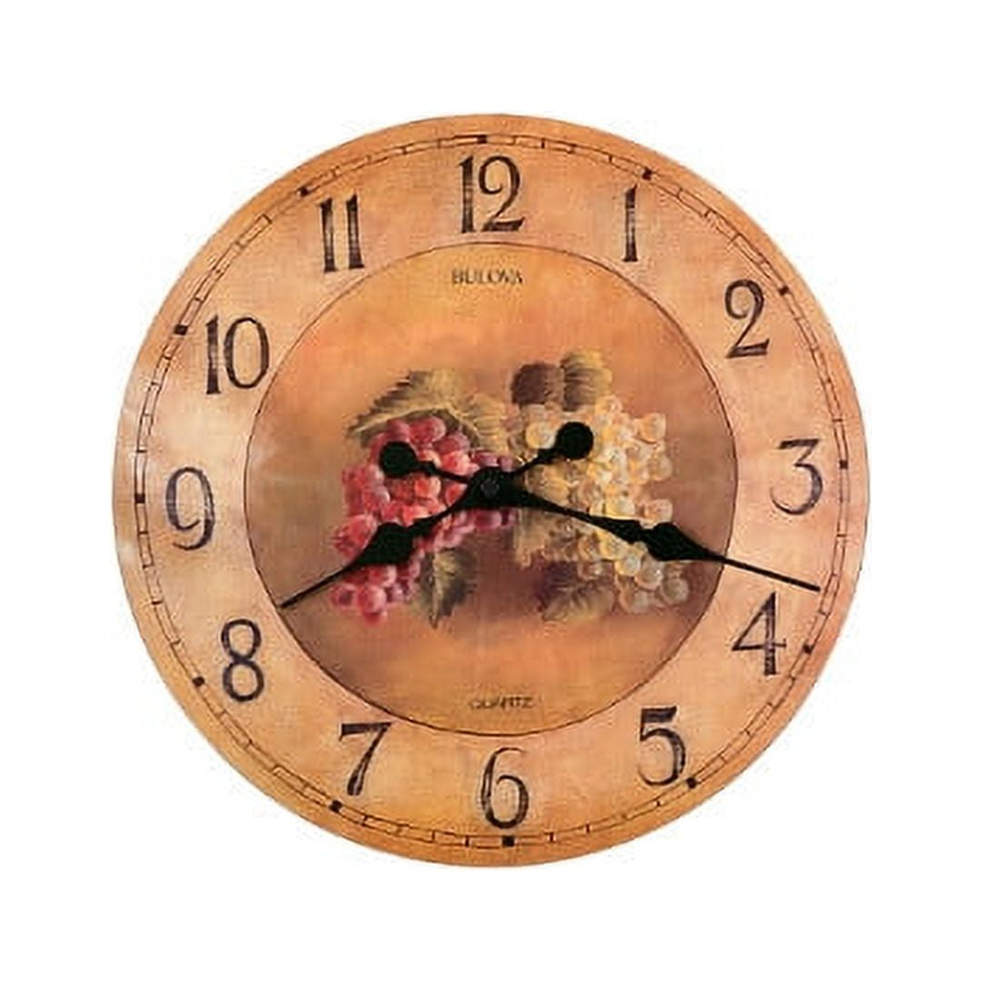 Bulova Clocks Antique Style Fruit Pattern Dial 18" Diameter Wall Clock